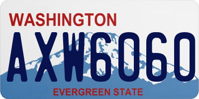 WA license plate AXW6060