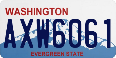 WA license plate AXW6061