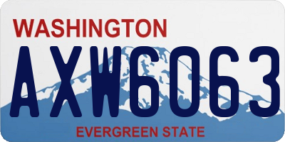 WA license plate AXW6063