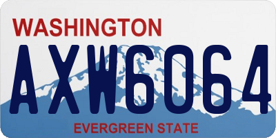 WA license plate AXW6064