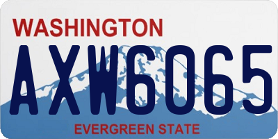 WA license plate AXW6065