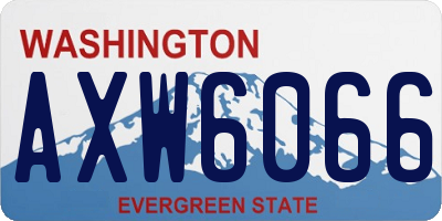 WA license plate AXW6066