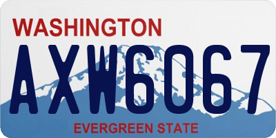 WA license plate AXW6067