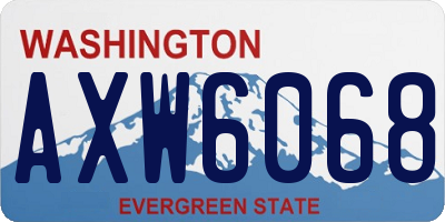 WA license plate AXW6068