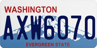 WA license plate AXW6070