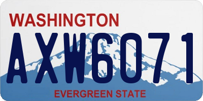 WA license plate AXW6071
