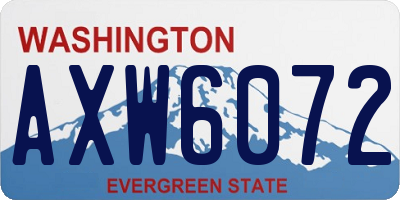 WA license plate AXW6072