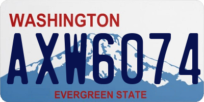 WA license plate AXW6074