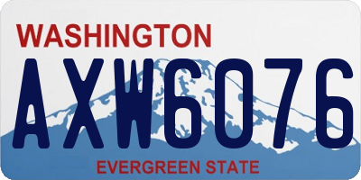 WA license plate AXW6076