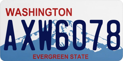 WA license plate AXW6078