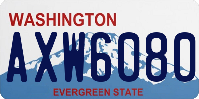 WA license plate AXW6080