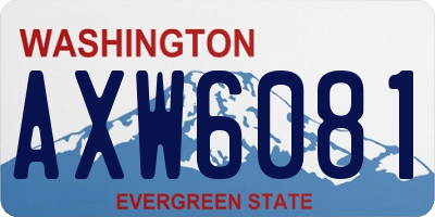 WA license plate AXW6081