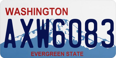 WA license plate AXW6083