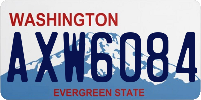 WA license plate AXW6084