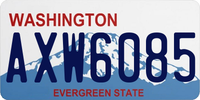 WA license plate AXW6085