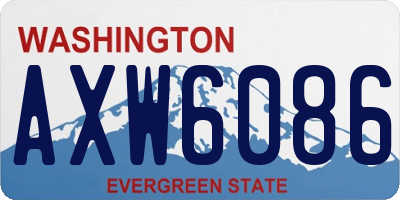 WA license plate AXW6086