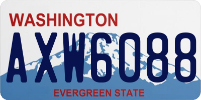 WA license plate AXW6088