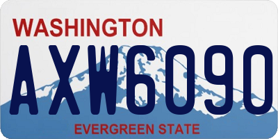 WA license plate AXW6090