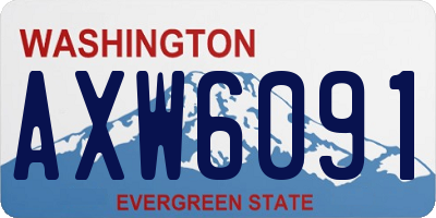 WA license plate AXW6091