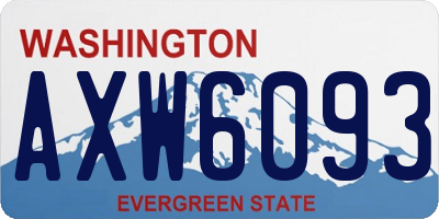 WA license plate AXW6093