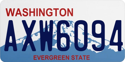 WA license plate AXW6094