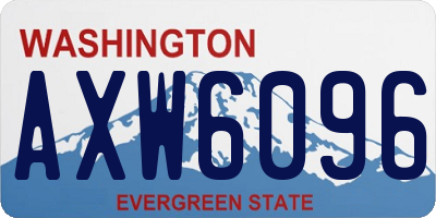 WA license plate AXW6096