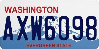 WA license plate AXW6098