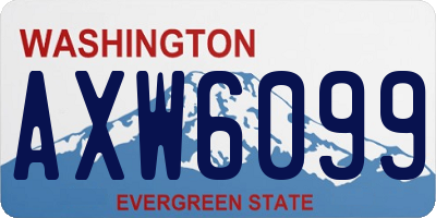 WA license plate AXW6099
