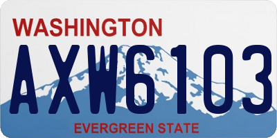 WA license plate AXW6103
