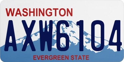 WA license plate AXW6104