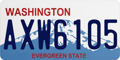WA license plate AXW6105