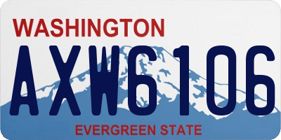 WA license plate AXW6106