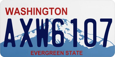 WA license plate AXW6107