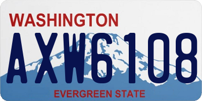 WA license plate AXW6108