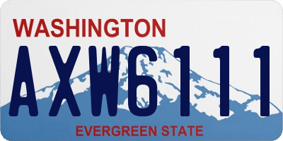 WA license plate AXW6111