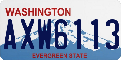 WA license plate AXW6113