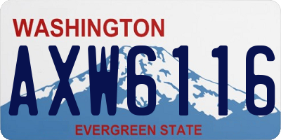 WA license plate AXW6116