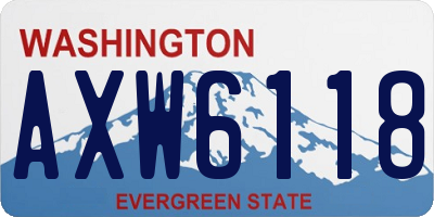 WA license plate AXW6118