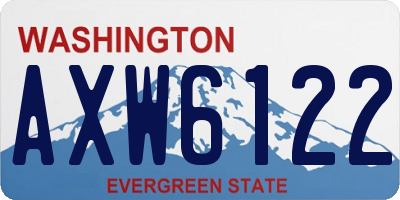 WA license plate AXW6122