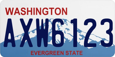 WA license plate AXW6123
