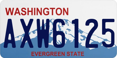 WA license plate AXW6125