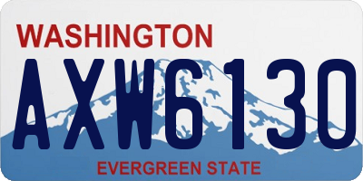 WA license plate AXW6130