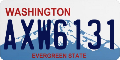 WA license plate AXW6131