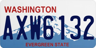 WA license plate AXW6132