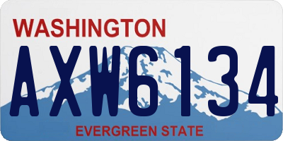 WA license plate AXW6134