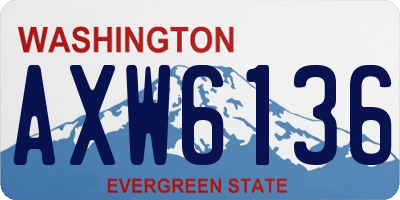 WA license plate AXW6136