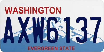 WA license plate AXW6137