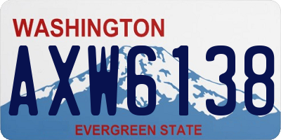 WA license plate AXW6138