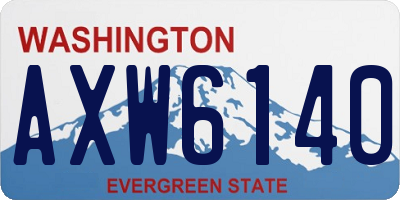 WA license plate AXW6140