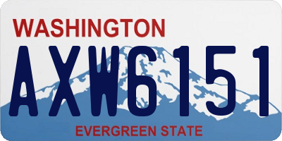 WA license plate AXW6151
